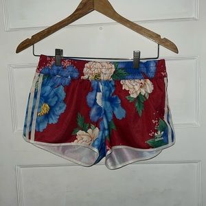 Floral adidas short shorts size small